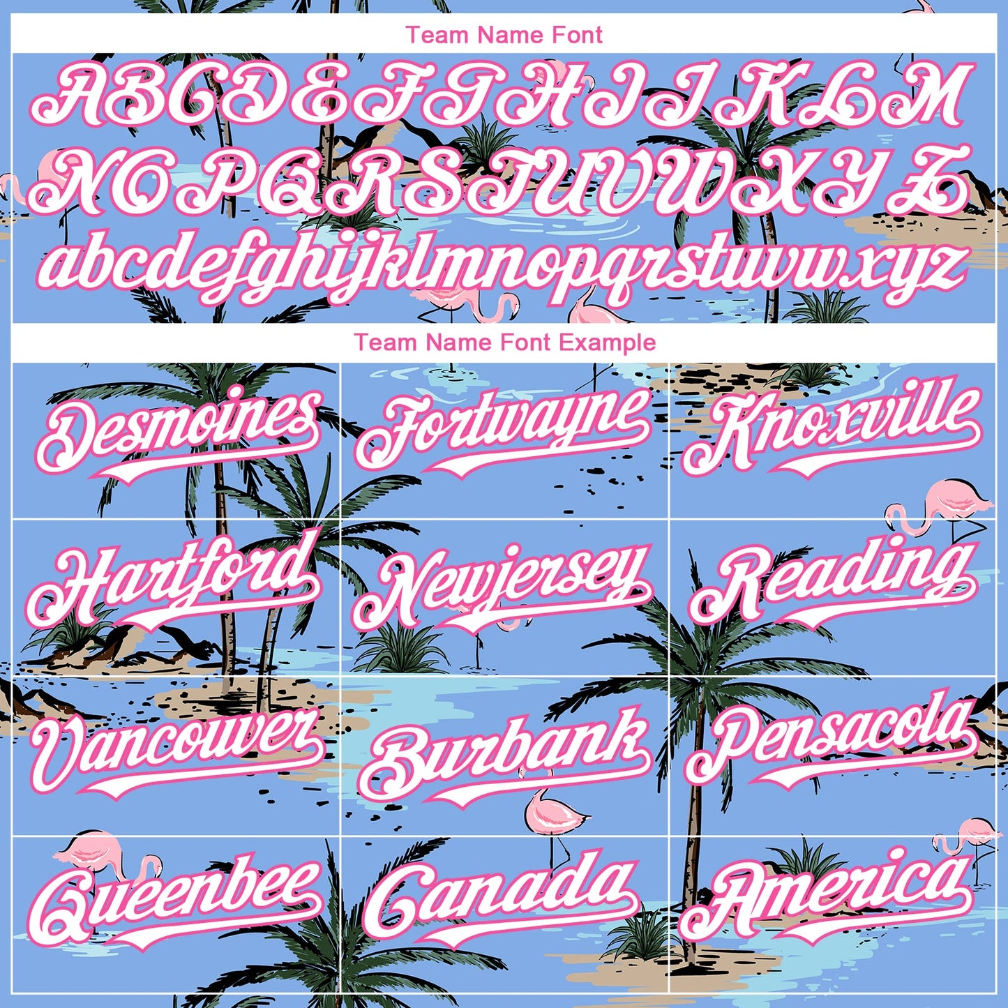 Custom Light Blue White-Pink 3D Pattern Design Tropical Hawaii Palm Trees Authentic Baseball Jersey - Sky-Custom