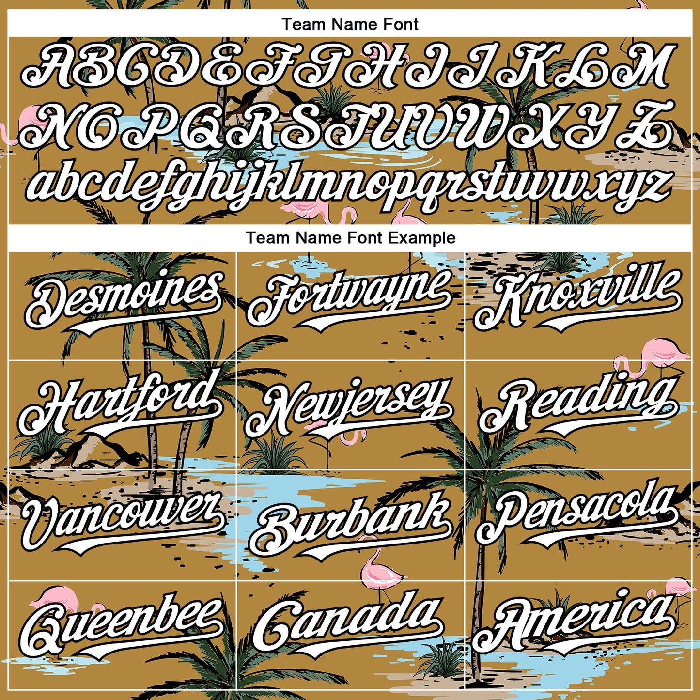 Custom Old Gold White-Black 3D Pattern Design Tropical Hawaii Palm Trees Authentic Baseball Jersey - Sky-Custom