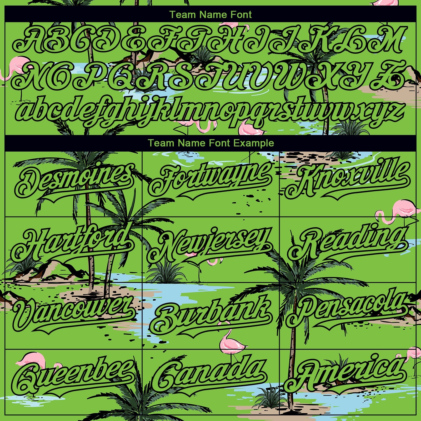 Custom Neon Green Black 3D Pattern Design Tropical Hawaii Palm Trees Authentic Baseball Jersey - Sky-Custom