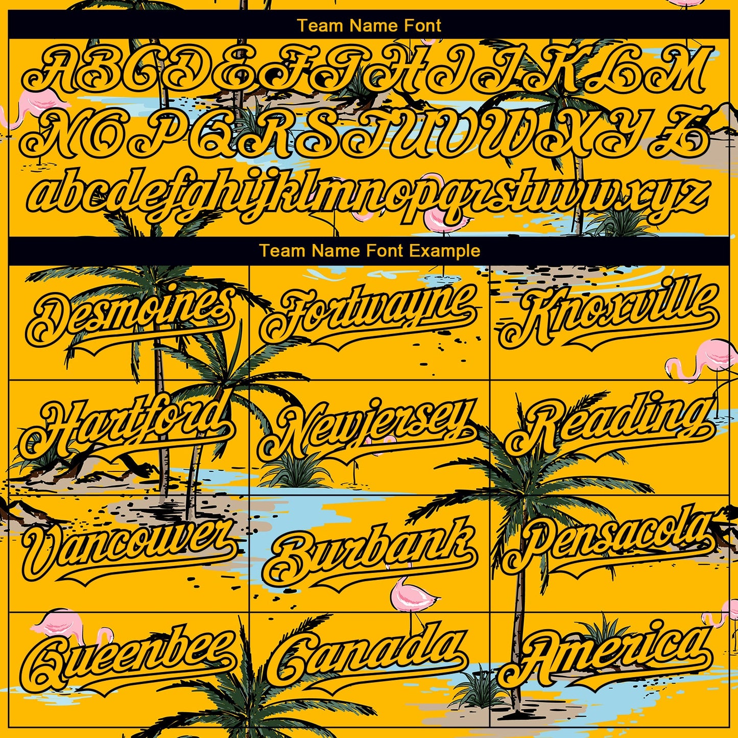 Custom Yellow Black 3D Pattern Design Tropical Hawaii Palm Trees Authentic Baseball Jersey - Sky-Custom