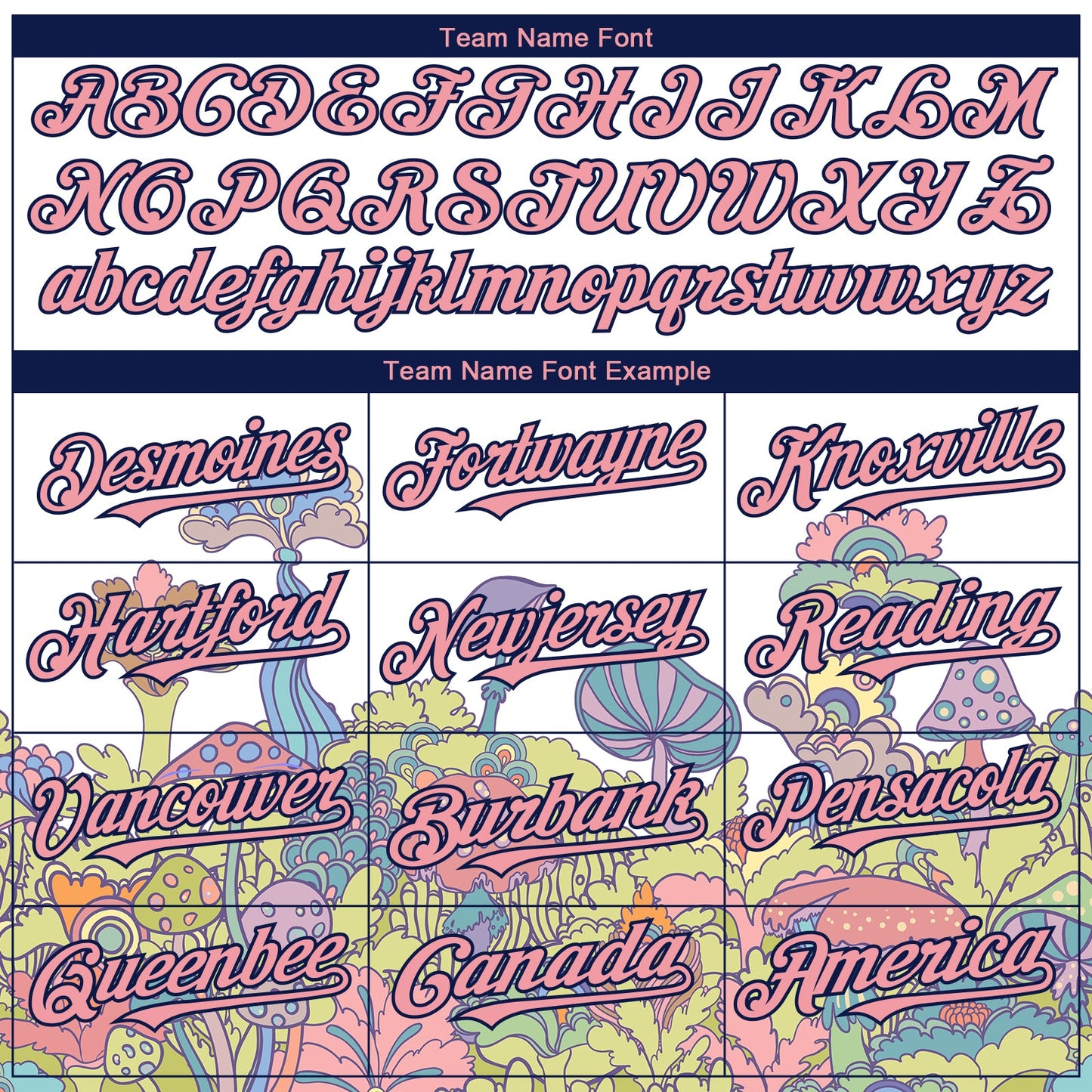 Custom White Medium Pink-Navy 3D Pattern Design Colorful Flowers And Mushrooms Psychedelic Hallucination Authentic Baseball Jersey - Sky-Custom