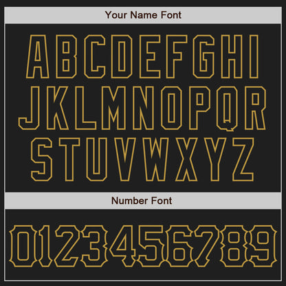 Custom Black White-Old Gold 3D Pattern Design Abstract Splatter Grunge Art Authentic Baseball Jersey - Sky-Custom