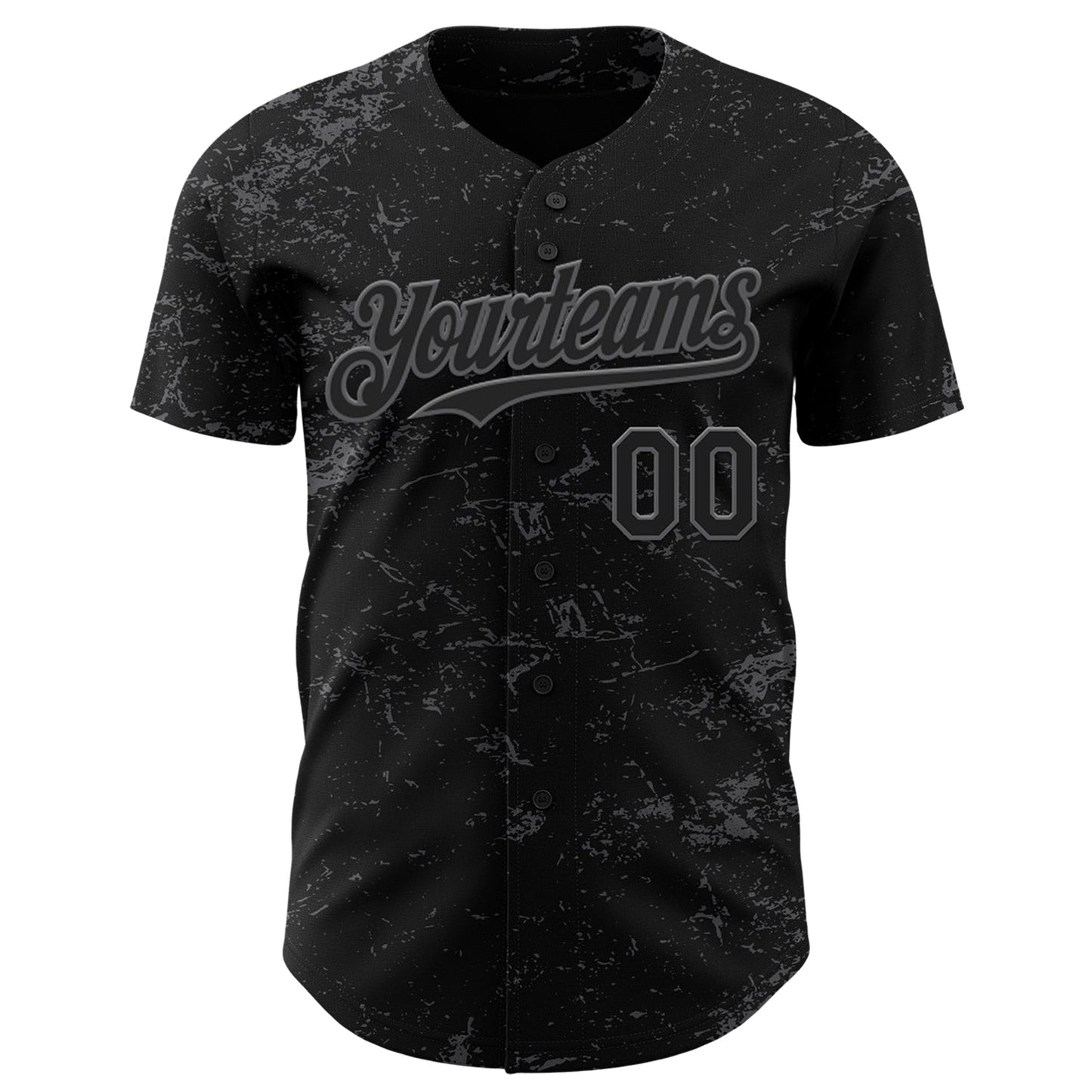 Custom Black Steel Gray 3D Pattern Design Abstract Splatter Texture Authentic Baseball Jersey - Sky-Custom