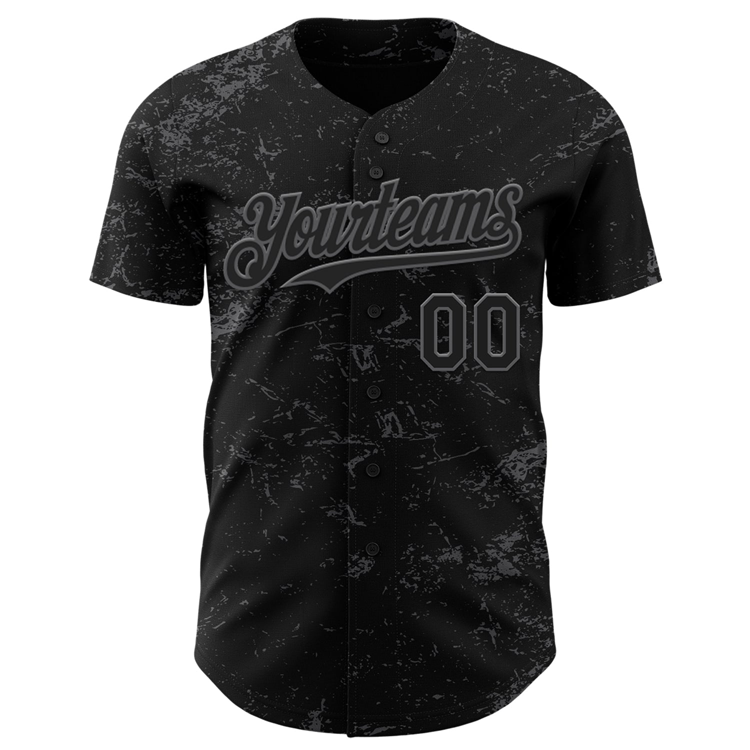Custom Black Steel Gray 3D Pattern Design Abstract Splatter Texture Authentic Baseball Jersey - Sky-Custom