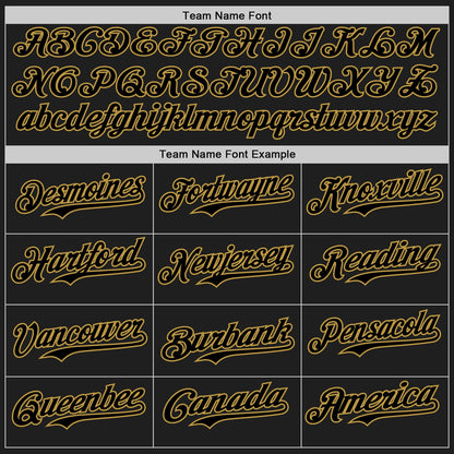 Custom Black Old Gold 3D Pattern Design Confetti Authentic Baseball Jersey - Sky-Custom
