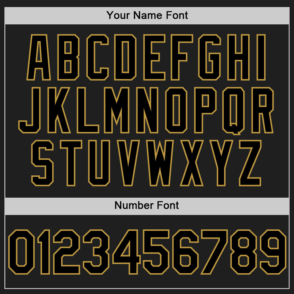 Custom Black Old Gold 3D Pattern Design Confetti Authentic Baseball Jersey - Sky-Custom