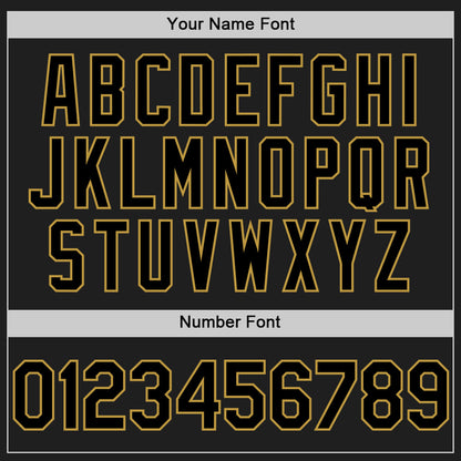 Custom Black Old Gold 3D Pattern Design Confetti Authentic Baseball Jersey - Sky-Custom