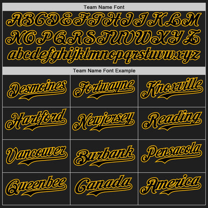 Custom Black Gold 3D Pattern Design Confetti Authentic Baseball Jersey - Sky-Custom