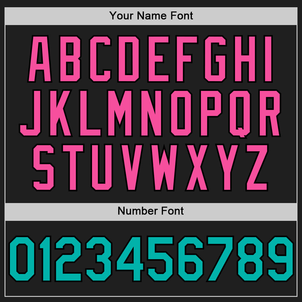 Custom Black Aqua-Pink 3D Pattern Design Confetti Authentic Baseball Jersey - Sky-Custom
