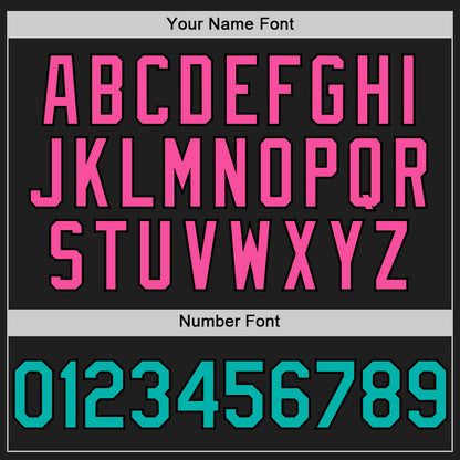 Custom Black Aqua-Pink 3D Pattern Design Confetti Authentic Baseball Jersey - Sky-Custom