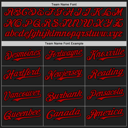 Custom Black Red-Gold 3D Pattern Design Confetti Authentic Baseball Jersey - Sky-Custom