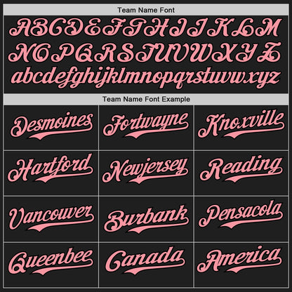 Custom Black Medium Pink 3D Pattern Design Confetti Authentic Baseball Jersey - Sky-Custom