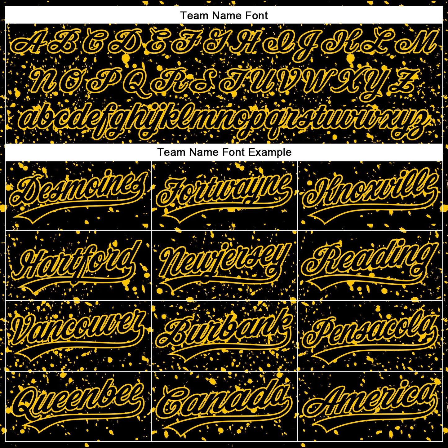 Custom Black Yellow 3D Pattern Design Abstract Splatter Ink Authentic Baseball Jersey - Sky-Custom