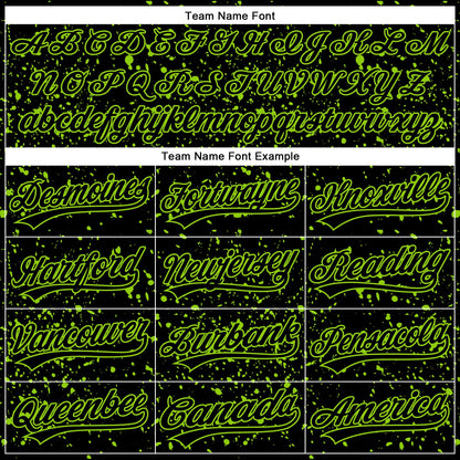 Custom Black Neon Green 3D Pattern Design Abstract Splatter Ink Authentic Baseball Jersey - Sky-Custom