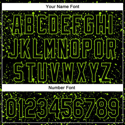 Custom Black Neon Green 3D Pattern Design Abstract Splatter Ink Authentic Baseball Jersey - Sky-Custom