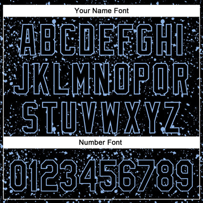 Custom Black Light Blue 3D Pattern Design Abstract Splatter Ink Authentic Baseball Jersey - Sky-Custom