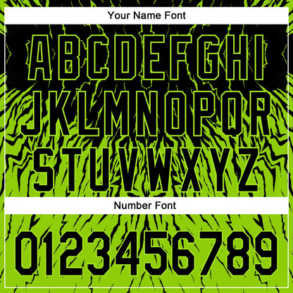 Custom Black Neon Green 3D Pattern Design Abstract Wave Authentic Baseball Jersey - Sky-Custom
