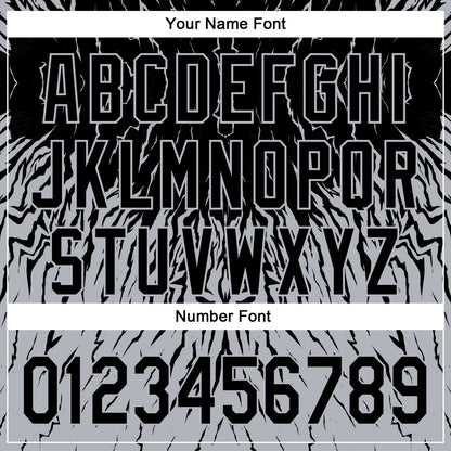 Custom Black Gray 3D Pattern Design Abstract Wave Authentic Baseball Jersey - Sky-Custom