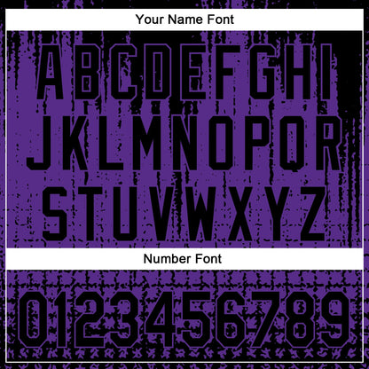 Custom Purple Black 3D Pattern Design Abstract Shape Authentic Baseball Jersey - Sky-Custom