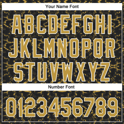 Custom Black Old Gold-White 3D Pattern Design Abstract Tiger And Zebra Authentic Baseball Jersey - Sky-Custom