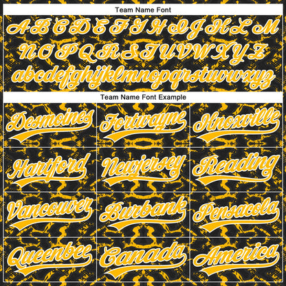 Custom Black Gold-White 3D Pattern Design Abstract Tiger And Zebra Authentic Baseball Jersey - Sky-Custom