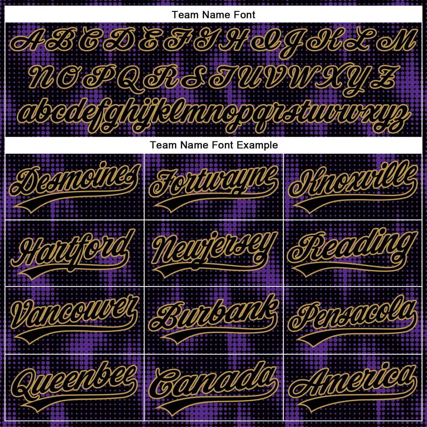 Custom Black Purple-Old Gold 3D Pattern Design Halftone Dots Authentic Baseball Jersey - Sky-Custom