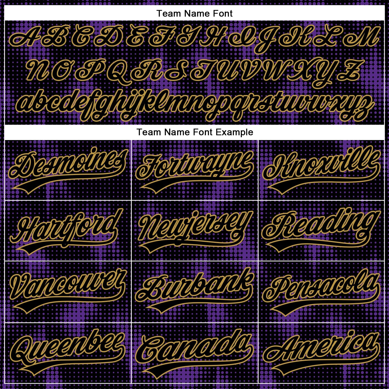 Custom Black Purple-Old Gold 3D Pattern Design Halftone Dots Authentic Baseball Jersey - Sky-Custom