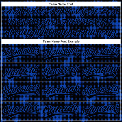 Custom Black Thunder Blue 3D Pattern Design Halftone Dots Authentic Baseball Jersey - Sky-Custom