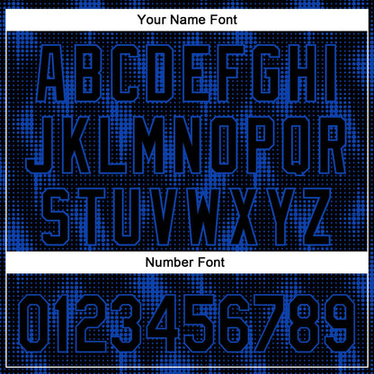 Custom Black Thunder Blue 3D Pattern Design Halftone Dots Authentic Baseball Jersey - Sky-Custom