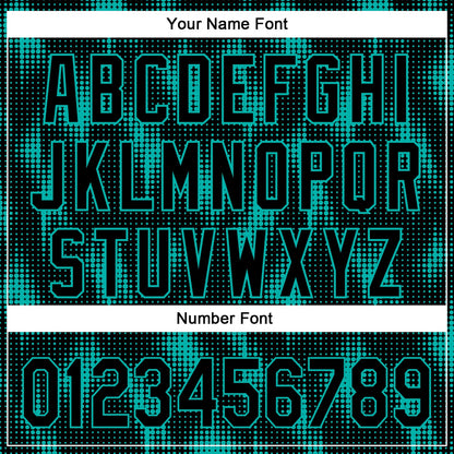 Custom Black Aqua 3D Pattern Design Halftone Dots Authentic Baseball Jersey - Sky-Custom