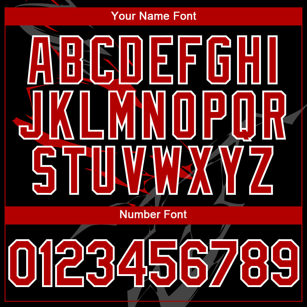 Custom Black Red-White 3D Pattern Design Lightning Authentic Baseball Jersey - Sky-Custom