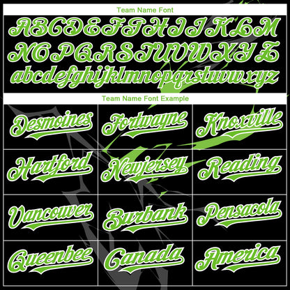 Custom Black Neon Green-White 3D Pattern Design Lightning Authentic Baseball Jersey - Sky-Custom