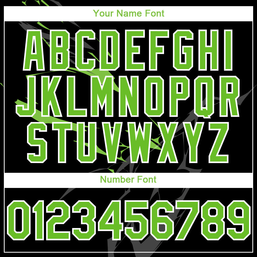 Custom Black Neon Green-White 3D Pattern Design Lightning Authentic Baseball Jersey - Sky-Custom