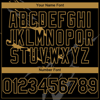 Custom Black Old Gold 3D Pattern Design Lightning Authentic Baseball Jersey - Sky-Custom