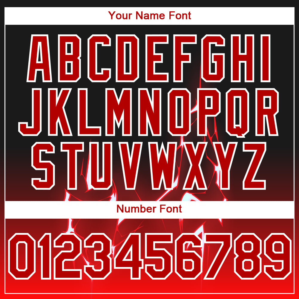 Custom Black Red-White 3D Pattern Design Lightning Authentic Baseball Jersey - Sky-Custom