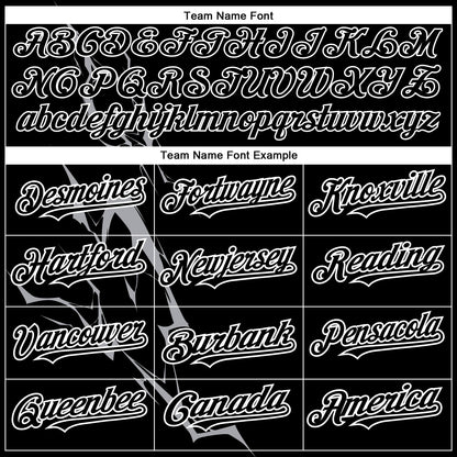 Custom Black Gray-White 3D Pattern Design Lightning Authentic Baseball Jersey - Sky-Custom