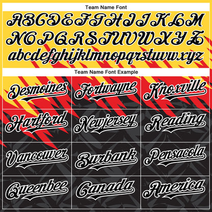 Custom Yellow Black-White 3D Pattern Design Abstract Shape Authentic Baseball Jersey - Sky-Custom