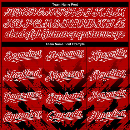 Custom Red Black-White 3D Pattern Design Abstract Arrow Authentic Baseball Jersey - Sky-Custom