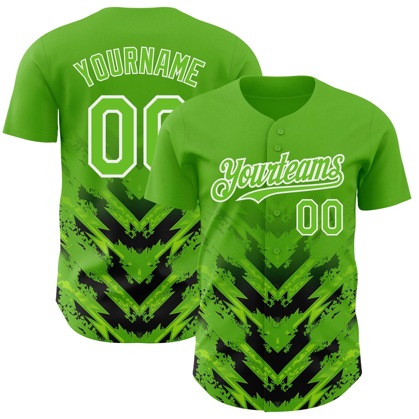 Custom Aurora Green Black-White 3D Pattern Design Abstract Arrow Authentic Baseball Jersey - Sky-Custom