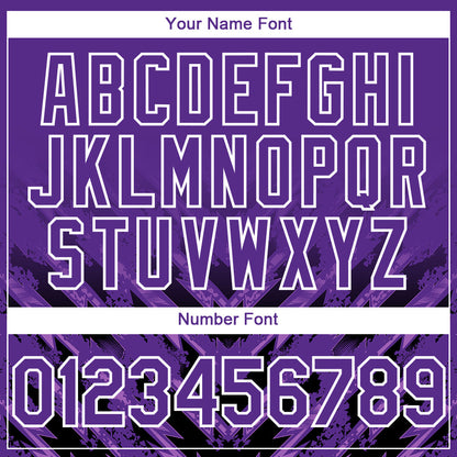 Custom Purple Black-White 3D Pattern Design Abstract Arrow Authentic Baseball Jersey - Sky-Custom