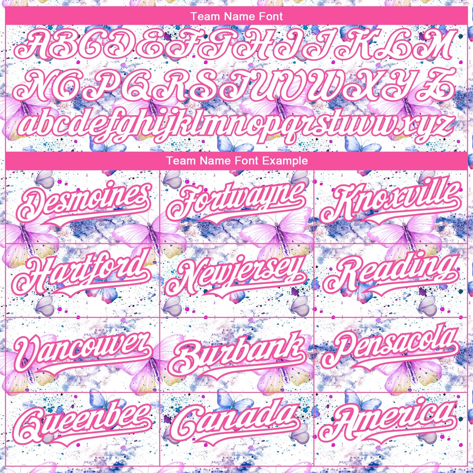 Custom White Pink 3D Pattern Design Animal Butterfly Authentic Baseball Jersey - Sky-Custom