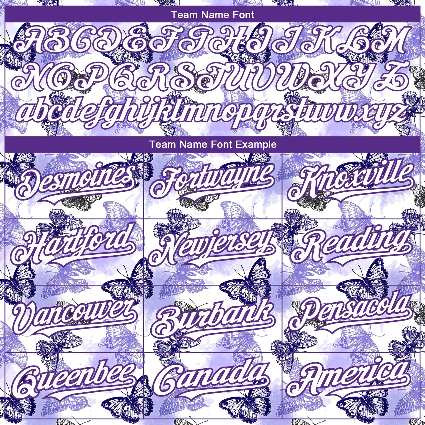 Custom White Purple 3D Pattern Design Animal Butterfly Authentic Baseball Jersey - Sky-Custom