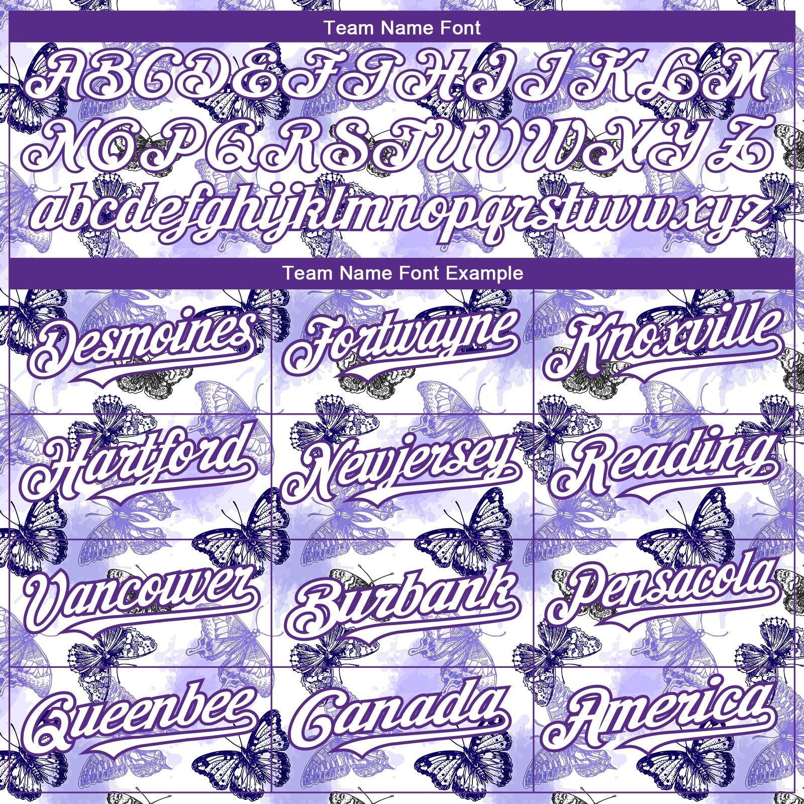 Custom White Purple 3D Pattern Design Animal Butterfly Authentic Baseball Jersey - Sky-Custom
