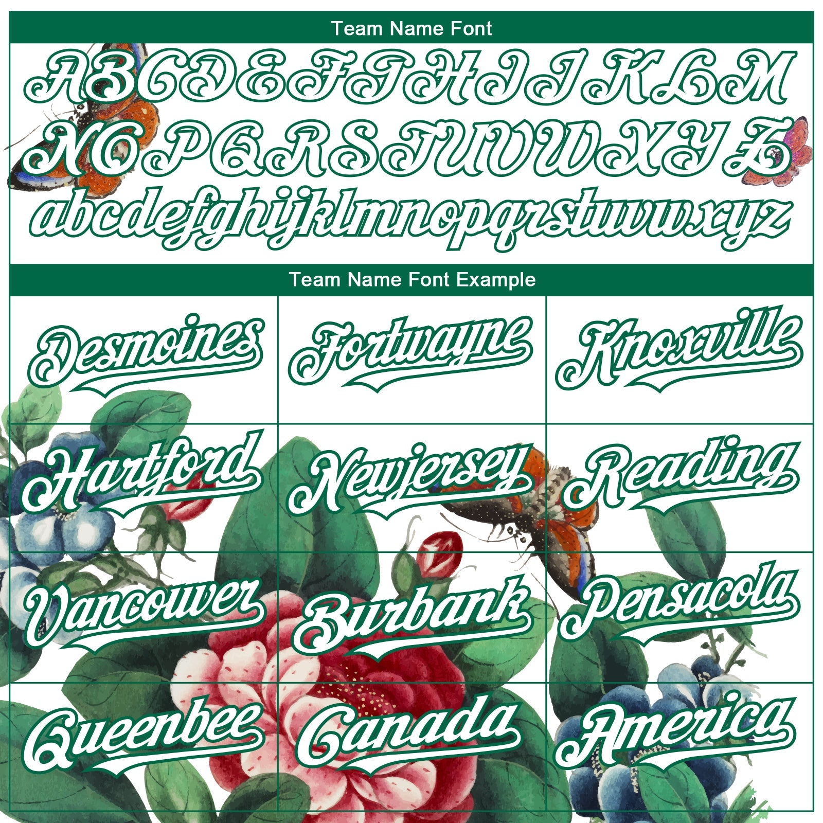 Custom White Kelly Green 3D Pattern Design Animal Butterfly And Flower Authentic Baseball Jersey - Sky-Custom