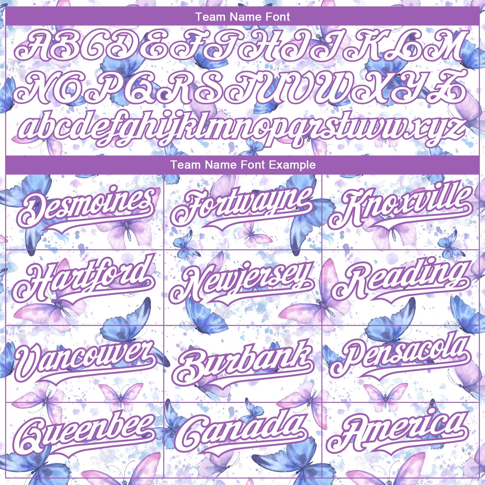 Custom White Medium Purple 3D Pattern Design Animal Butterfly Authentic Baseball Jersey - Sky-Custom