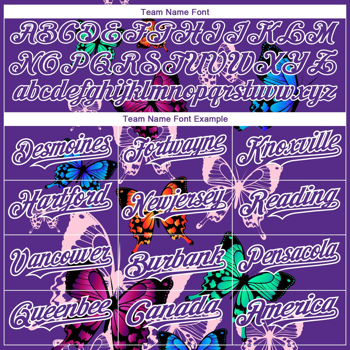 Custom Purple White 3D Pattern Design Animal Butterfly Authentic Baseball Jersey - Sky-Custom