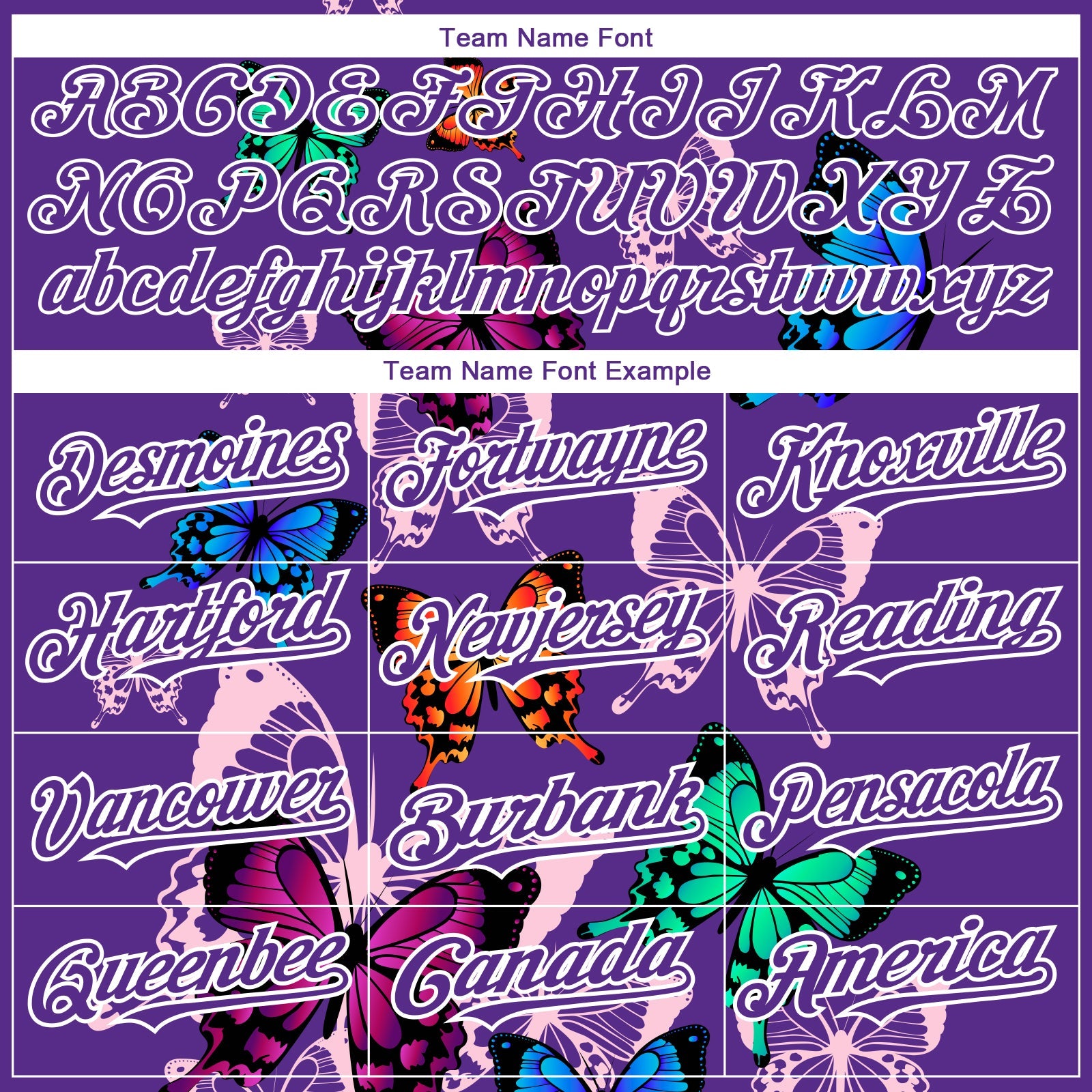 Custom Purple White 3D Pattern Design Animal Butterfly Authentic Baseball Jersey - Sky-Custom