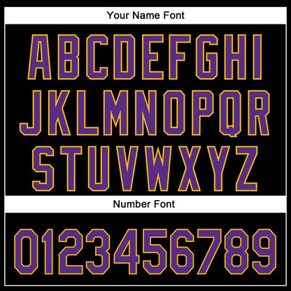 Custom Black Purple-Gold 3D Pattern Design Rave Skull Authentic Baseball Jersey - Sky-Custom