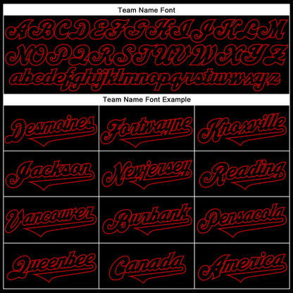 Custom Black Red 3D Pattern Design Rave Bloody Handprint Authentic Baseball Jersey - Sky-Custom