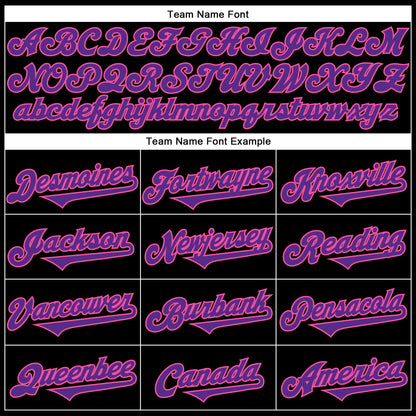 Custom Purple Pink 3D Pattern Design Rave Skull Authentic Baseball Jersey - Sky-Custom